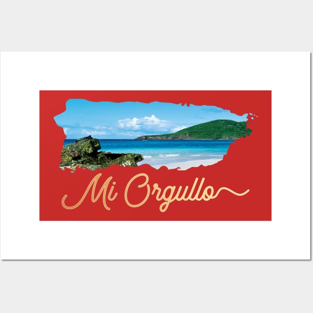 Puerto Rico Island Mi Orgullo Wall Art by lucidghost